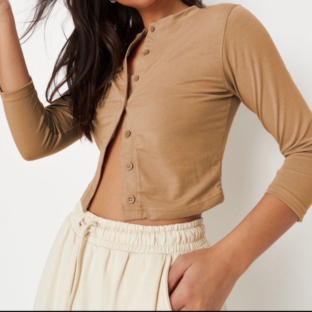 Brown Button Top